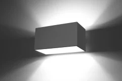 Sollux Graue Wandlampe Aluminium eckig Modern vielseitig* Wandleuchten|Flurlampen