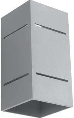 Hot Sollux Graue Wandleuchte Aluminium eckig H:20cm Up Down Modern