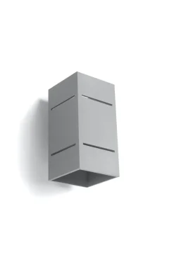 Hot Sollux Graue Wandleuchte Aluminium eckig H:20cm Up Down Modern