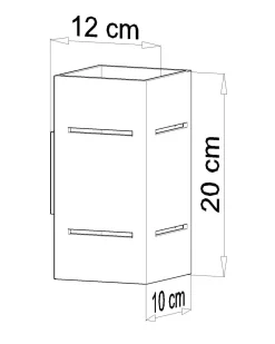 Hot Sollux Graue Wandleuchte Aluminium eckig H:20cm Up Down Modern