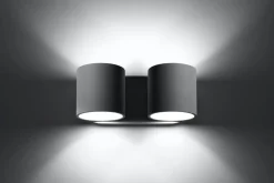 Sollux Graue Wandleuchte Aluminium Modern Up Down 2x G9* Wandleuchten|Flurlampen