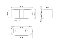 Sollux Graue Wandleuchte Aluminium Modern Up Down 2x G9* Wandleuchten|Flurlampen
