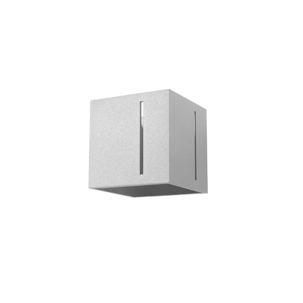 Sale Sollux Graue Wandleuchte FUFIA Aluminium Up Down eckig Modern