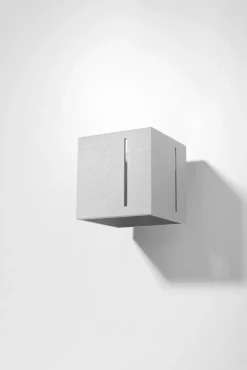 Sale Sollux Graue Wandleuchte FUFIA Aluminium Up Down eckig Modern