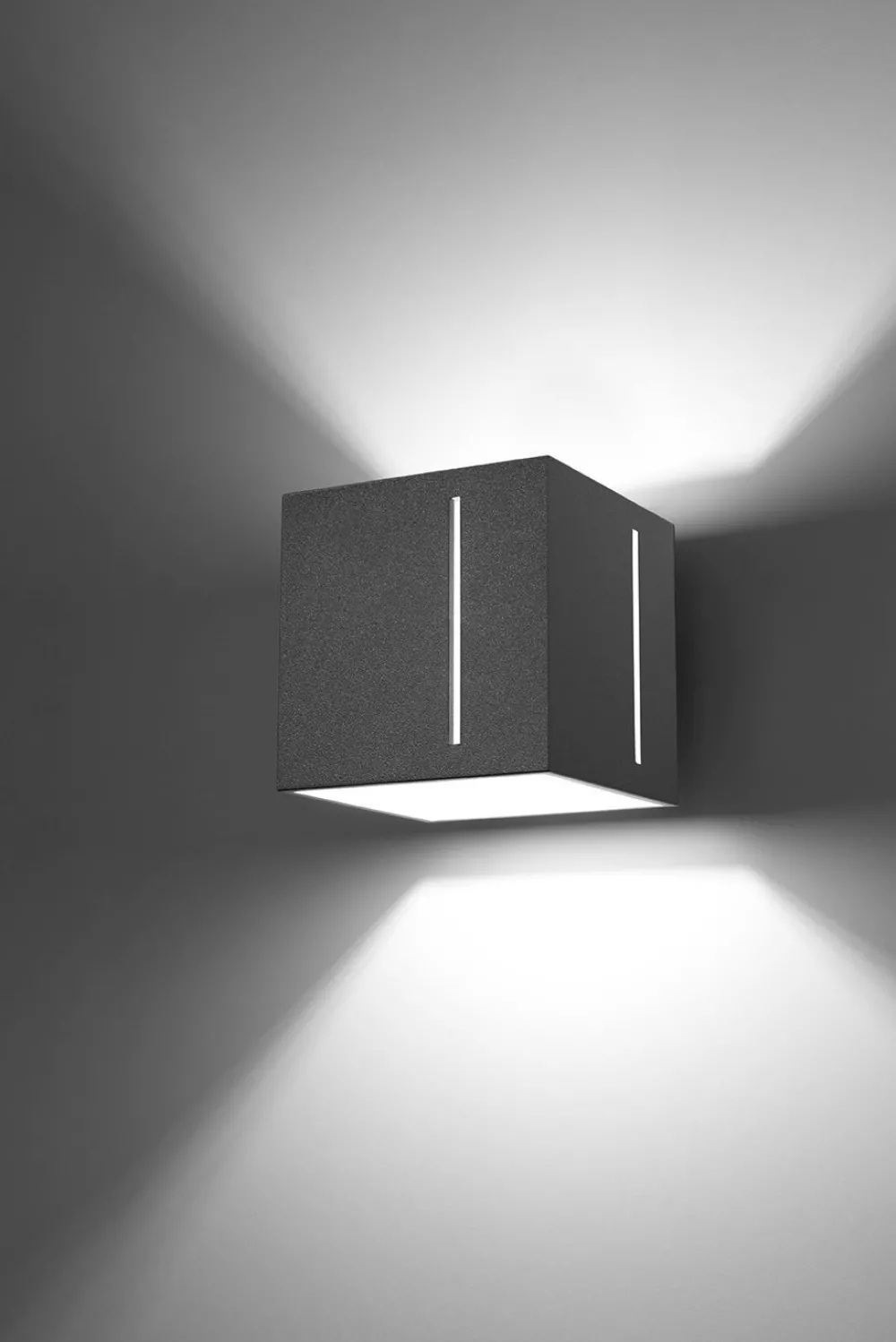 Sale Sollux Graue Wandleuchte FUFIA Aluminium Up Down eckig Modern