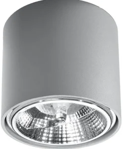 Outlet Sollux Grauer Deckenspot JASMYNN Ø12cm GU10 Metall Flur