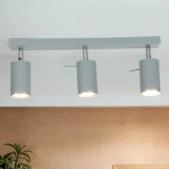 Sollux Grauer Deckenstrahler Metall L:45cm 3x GU10 vielseitig* Moderne Lampen|Küchenlampen