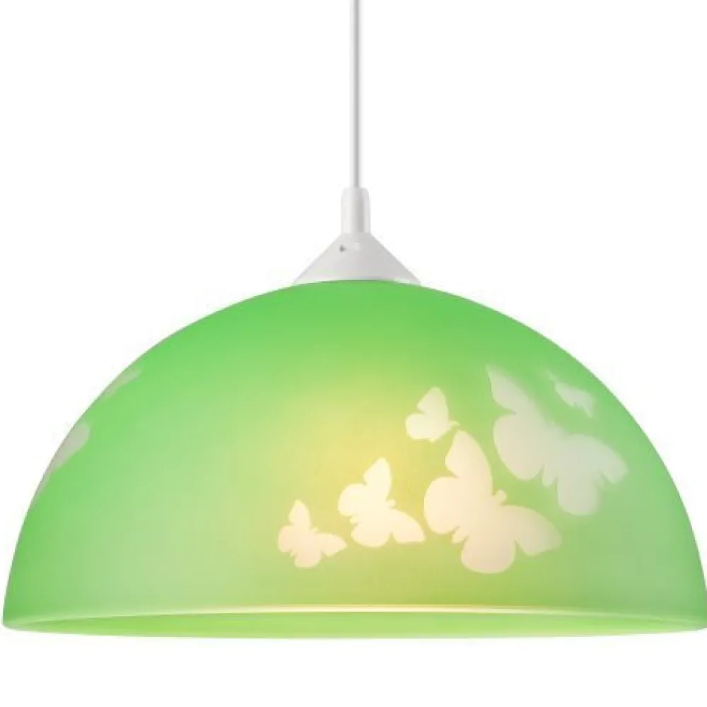 Sale Lamkur Grüne Kinderzimmerlampe rund Mädchen farbenfroh