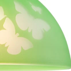 Sale Lamkur Grüne Kinderzimmerlampe rund Mädchen farbenfroh