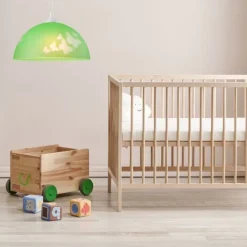 Sale Lamkur Grüne Kinderzimmerlampe rund Mädchen farbenfroh