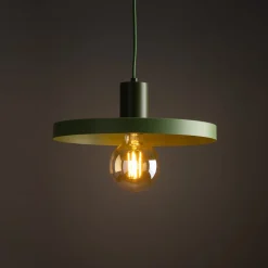 TK Lighting Grüne Pendelleuchte E27 Ø30 cm rund Vintage Metall* Hängelampen|Bürolampen