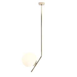 ALDEX Große Deckenlampe Glas Metall in Gold Kugel H:95 cm E27* Deckenleuchten|Badezimmer Lampe