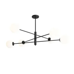 ALDEX Große Deckenlampe Glas satiniert L:108 cm E14 6-flammig* Deckenleuchten|Badezimmer Lampe