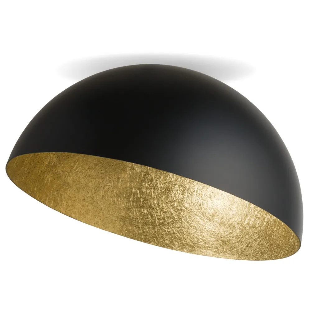 Sigma Große Deckenlampe Gold Schwarz rund Ø90 cm E27 Loft
