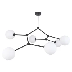 Discount TK Lighting Große Deckenlampe Metall Glas 6-flammig 105 cm lang