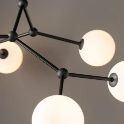 Discount TK Lighting Große Deckenlampe Metall Glas 6-flammig 105 cm lang