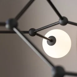 Discount TK Lighting Große Deckenlampe Metall Glas 6-flammig 105 cm lang