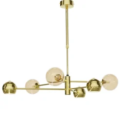 Sale Jupiter Große Deckenlampe Metall Glas in Gold Bernstein blendarm