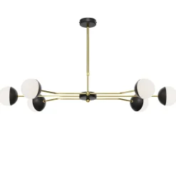 Sale Jupiter Große Deckenleuchte Glas Metall Schwarz Weiß G9 wohnlich