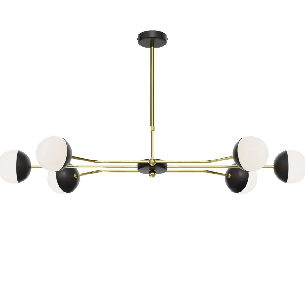 Sale Jupiter Große Deckenleuchte Glas Metall Schwarz Weiß G9 wohnlich