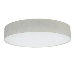 TK Lighting Große Deckenleuchte Stoff Leinen Ø 78 cm rund Grau-Beige* Moderne Lampen|Wohnzimmerlampen