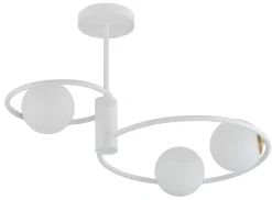 Sigma Große Deckenleuchte Weiß Metall Glas B:64 cm G9 Modern* Deckenleuchten|Kugellampen