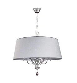 Jupiter Große Hängelampe AELUA Grau Chrom Ø73cm Esszimmer