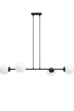 Belis Große Hängelampe blendarm Glas Metall 85 cm E27 Schwarz* Hängelampen|Bürolampen