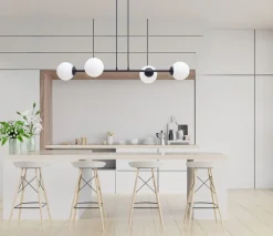 Belis Große Hängelampe blendarm Glas Metall 85 cm E27 Schwarz* Hängelampen|Bürolampen