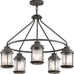 Elstead Große Hängeleuchte außen Ø66cm dekorativ LIETUS