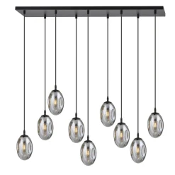 Sale Emibig Große Hängeleuchte Glas Schirme9x E14 100 cm dekorativ