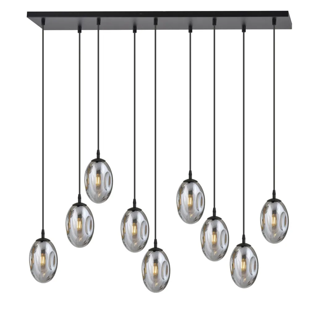 Sale Emibig Große Hängeleuchte Glas Schirme9x E14 100 cm dekorativ