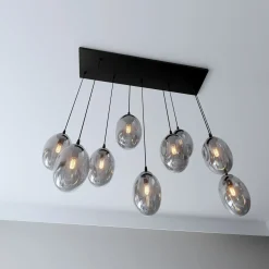 Sale Emibig Große Hängeleuchte Glas Schirme9x E14 100 cm dekorativ