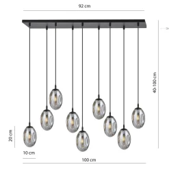 Sale Emibig Große Hängeleuchte Glas Schirme9x E14 100 cm dekorativ