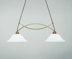 Berliner Messingleuchten Große Hängeleuchte Messing Glas gemütlich E27 96 cm* Hängelampen|Bürolampen