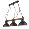 Best Luminex Große Hängeleuchte 3xE27 L:72cm Echt Holz HAKON