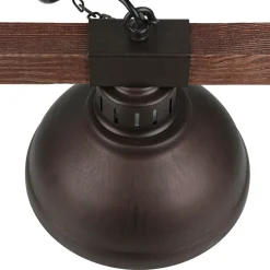 Best Luminex Große Hängeleuchte 3xE27 L:72cm Echt Holz HAKON