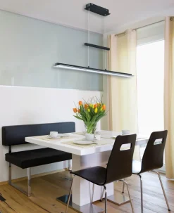 Trio Reality Große LED Hängelampe Metall Glas Touch Dimmer Schwarz* Wohnzimmerlampen|Metall Lampen