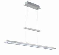 Trio Reality Große LED Hängeleuchte Metall Glas Touch Dimmer Nickel* Hängelampen|Bürolampen