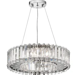 Elstead Große LED Pendelleuchte Kristall IP44 höhenverstellbar* Hängelampen|Wohnzimmerlampen