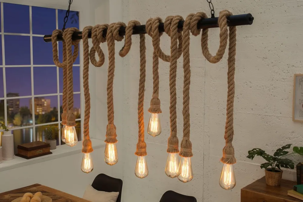 New Invicta Interior Große Pendelleuchte MARE Tau Handgefertigt Esstisch