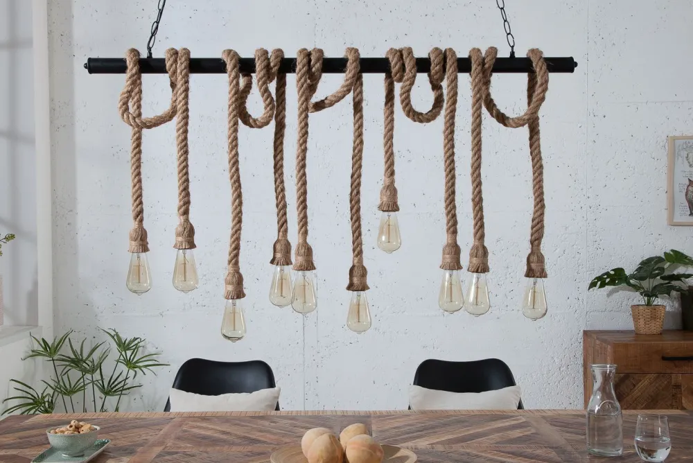 New Invicta Interior Große Pendelleuchte MARE Tau Handgefertigt Esstisch