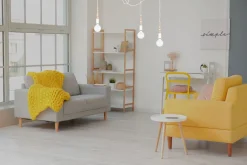 Hot Belis Große Spider Pendelleuchte Holz Metall E27 3-flmg Weiß