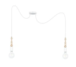 Hot Belis Große Spider Pendelleuchte Holz Metall E27 400 cm Weiß