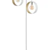 Discount Sigma Große Stehlampe Metall 164 cm Weiß Gold Ringe dekorativ