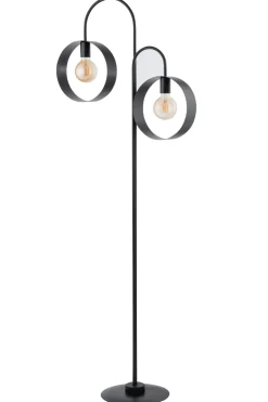 Sigma Große Stehlampe Metall Schwarz Ringe 164 cm stilvoll* Moderne Lampen|Designerlampen