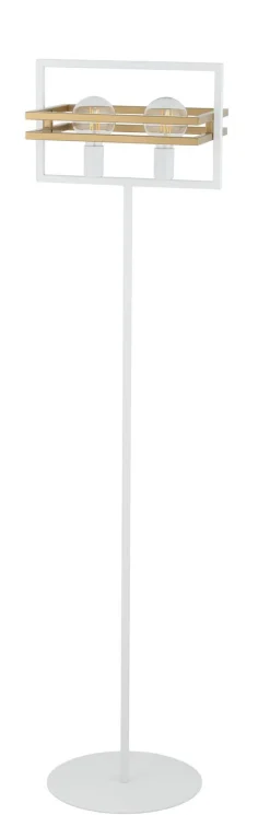 Sigma Große Stehlampe Weiß Gold Modern 162 cm 2-flammig
