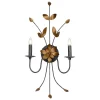 Outlet Elstead Große Wandlampe YULSHA 91cm hoch Floral Rustikal