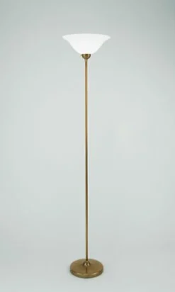 Berliner Messingleuchten Großer Deckenfluter Glas Berliner Messing E27 174 cm* Wohnzimmerlampen|Metall Lampen