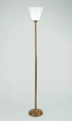 Best Berliner Messingleuchten Großer Deckenfluter Glas Berliner Messing E27 181 cm